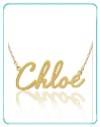 sale nameplate necklace in andquot;chloeandquot; script from the pink monogram gold silver or rose gold