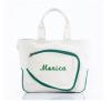 personalized+pickleball+bag+natural+%26+emerald+trim