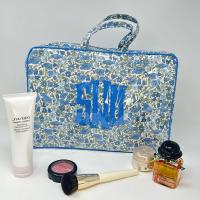 Walker Valentine Monogrammed Top Handled Large Zip Cosmetic Case