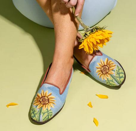 By Paige Sunflower Needlepoint Loafers  Apparel & Accessories > Shoes > Loafers